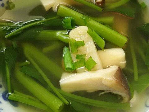 エリンギと空芯菜のしょうがスープ(^^)